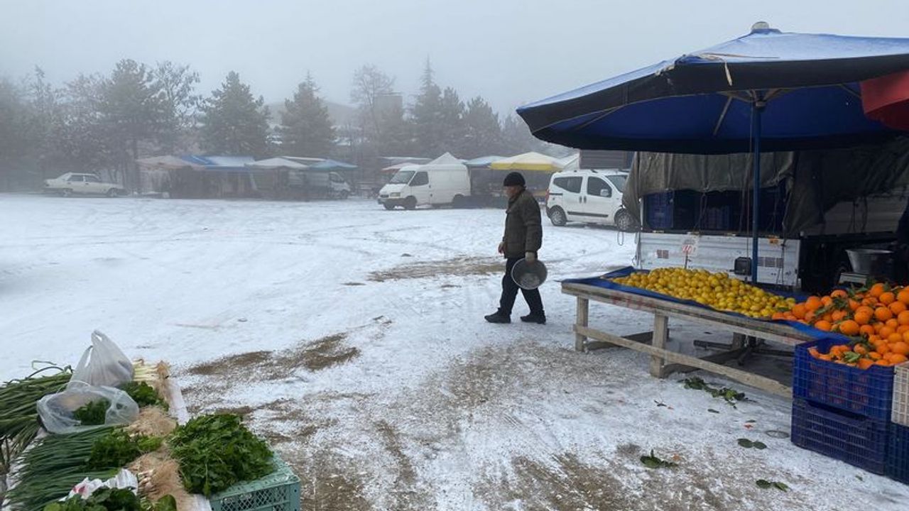 Hacıbektaş'ta Çarşamba pazarı soğuğa rağmen kısmen açık!