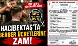Hacıbektaş’ta Berber Ücretlerine Zam: Yeni Fiyat Tarifesi Yürürlüğe Girdi
