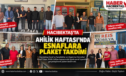 Hacıbektaş’ta Ahilik Haftası’nda Esnaflara Plaket Takdimi