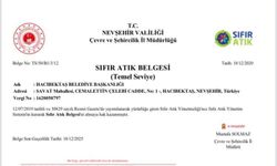 Hacıbektaş Belediyesi'ne ''Sıfır Atık Belgesi''