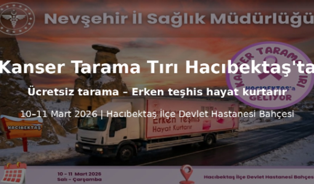 Kanser Tarama Tırı Hacıbektaş’ta Vatandaşlara Hizmet Verecek