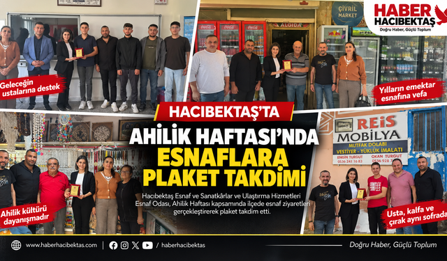 Hacıbektaş’ta Ahilik Haftası’nda Esnaflara Plaket Takdimi
