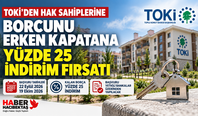 TOKİ borcunu erken kapatacaklara yüzde 25 indirim fırsatı