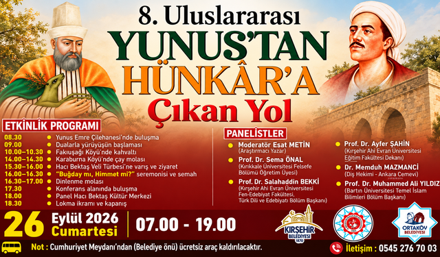 8. Uluslararası Yunus’tan Hünkâr’a Çıkan Yol Hacıbektaş’ta Düzenlenecek