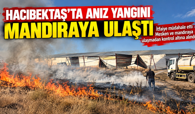 Hacıbektaş’ta Anız Yangını Mandıraya Ulaştı