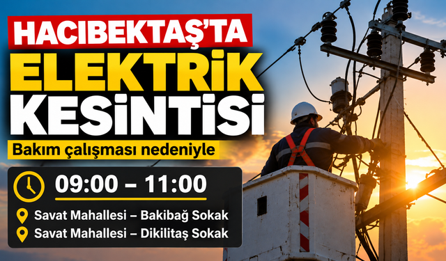Hacıbektaş’ta İki Sokakta Elektrik Kesintisi