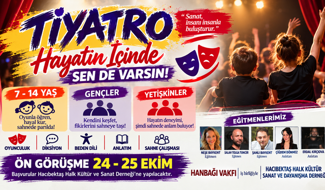 Hacıbektaş’ta Çocuk ve Gençlere Yönelik Tiyatro Atölyesi Başlıyor