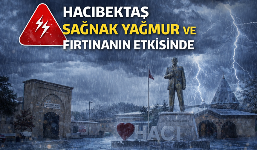 Hacıbektaş’ta Sağanak ve Fırtına Etkili Oluyor: Çarşamba Pazarı Yağmura Yakalandı