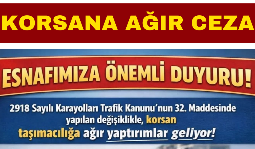 Hacıbektaş Esnaf Odası’ndan Korsan Taşımacılık Uyarısı