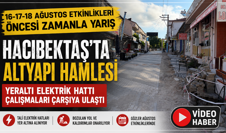 Hacıbektaş'ta Yer Altı Elektrik Hattı Çalışmaları Çarşı Merkezine Ulaştı: Esnaf Ağustos Etkinlikleri Öncesi Endişeli