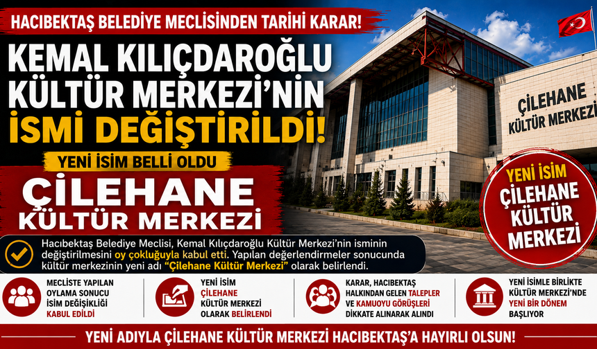 Kemal Kılıçdaroğlu Kültür Merkezi’nin Yeni Adı “Çilehane Kültür Merkezi” Oldu