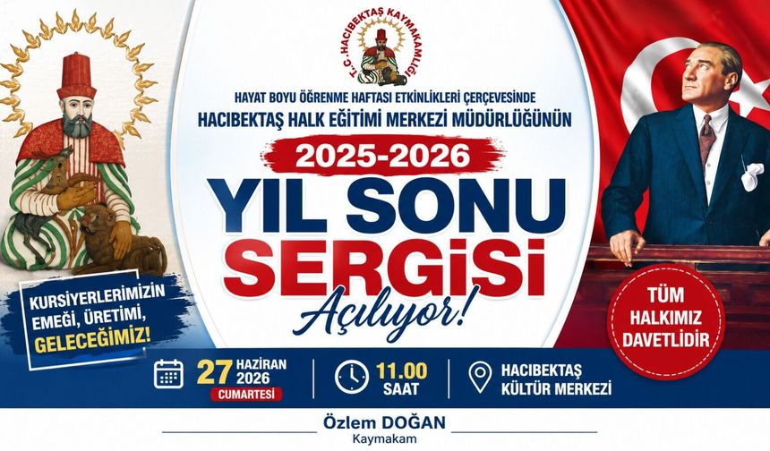 Hacıbektaş Halk Eğitim Merkezi Yıl Sonu Sergisi 27 Haziran’da Açılıyor