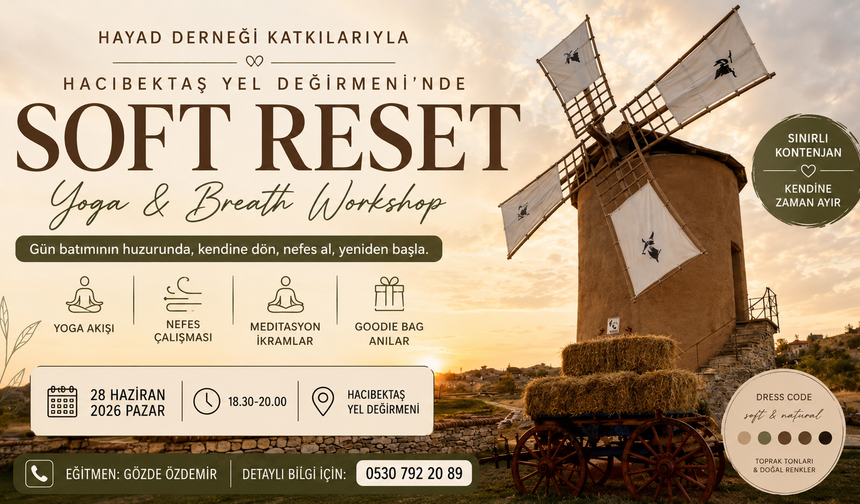 Hacıbektaş Yel Değirmeni'nde Yoga & Breath Workshop Düzenlenecek