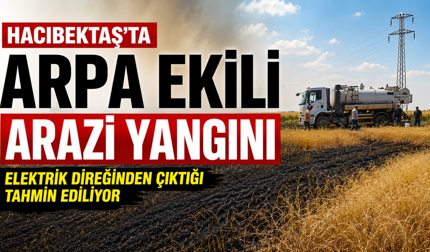 Hacıbektaş’ta Arpa Ekili Arazide Yangın: Alevler Kısa Sürede Kontrol Altına Alındı