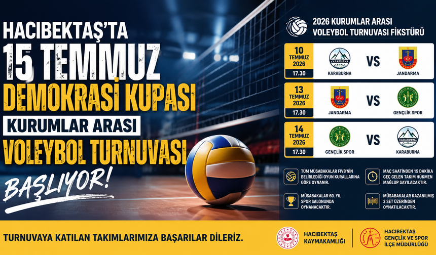 Hacıbektaş’ta Kurumlar Arası Voleybol Heyecanı Başlıyor