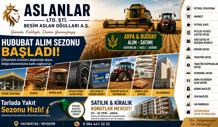 Hasat Sezonunda Tüm İhtiyaçlar Tek Adreste: Aslanlar Ltd. Şti.