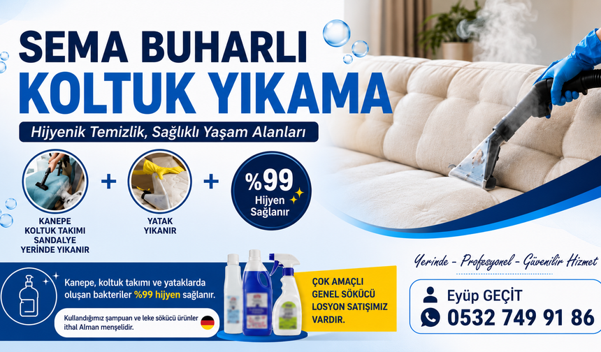 Hacıbektaş'ta Sema Buharlı Koltuk Yıkama Hizmetiyle Hijyenik Temizlik