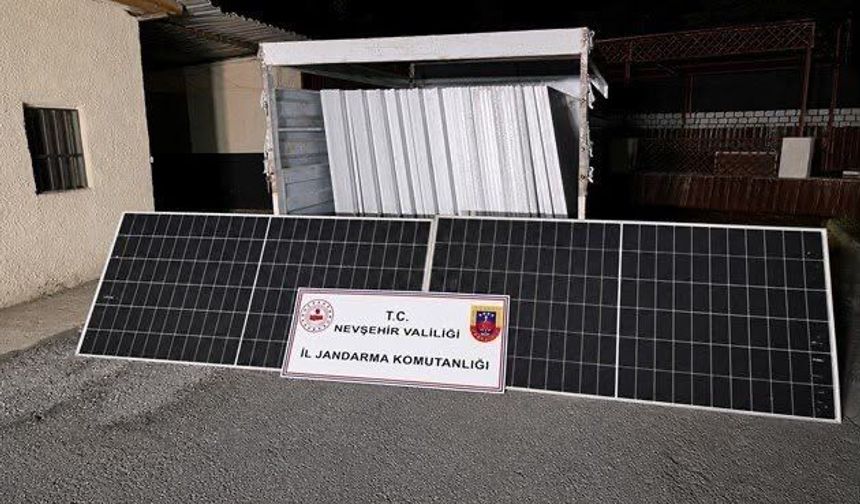 Hacıbektaş'ta Çalınan 59 Güneş Enerjisi Paneli Jandarma Operasyonuyla Bulundu