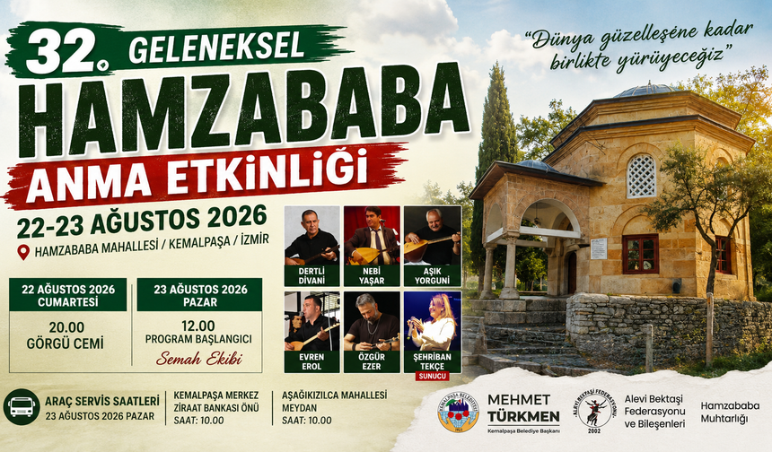 32. Geleneksel Hamzababa Anma Etkinliği 22-23 Ağustos’ta Gerçekleştirilecek