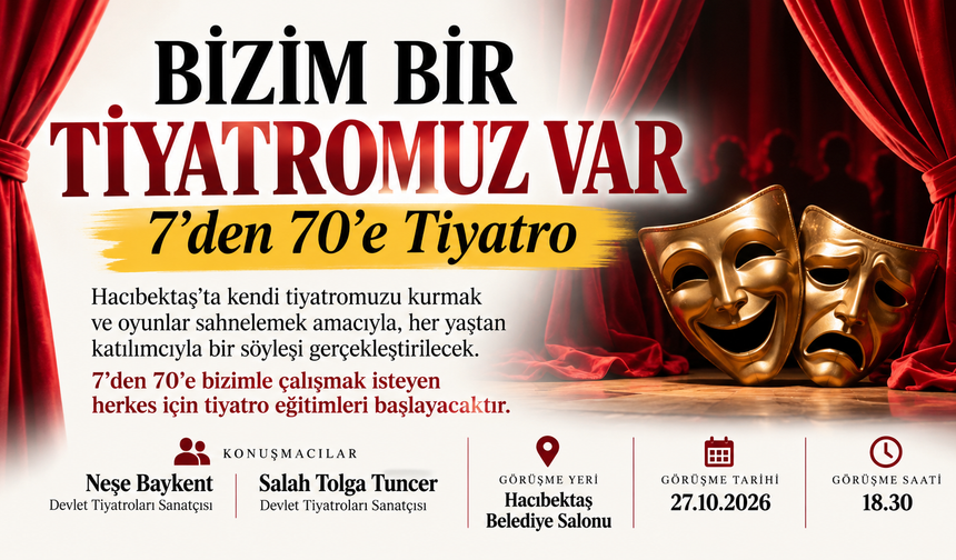 Hacıbektaş’ta Tiyatro Eğitimleri Başlıyor: “Bizim Bir Tiyatromuz Var”