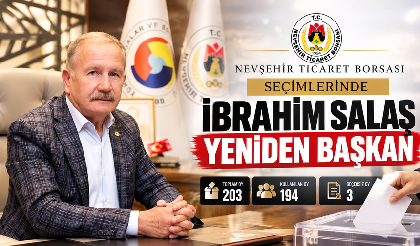 Nevşehir Ticaret Borsası’nda İbrahim Salaş Yeniden Başkan