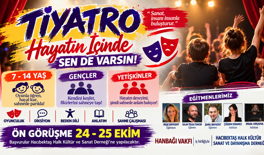 Hacıbektaş’ta Çocuk ve Gençlere Yönelik Tiyatro Atölyesi Başlıyor