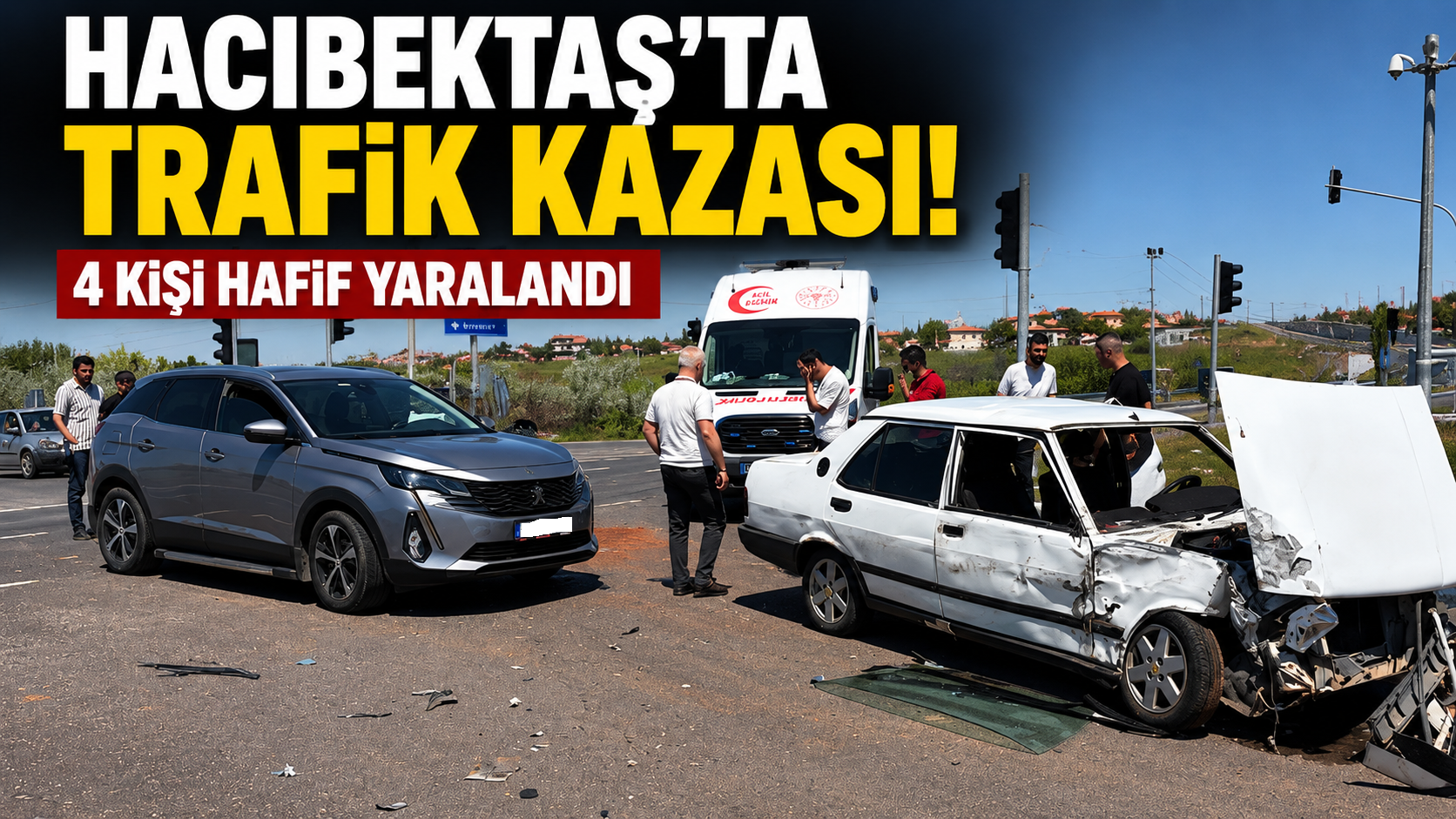 Hacıbektaş’ta Trafik Kazası: 4 Kişi Hafif Yaralandı