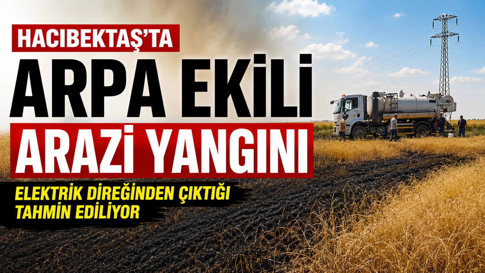 Hacıbektaş’ta Arpa Ekili Arazide Yangın: Alevler Kısa Sürede Kontrol Altına Alındı