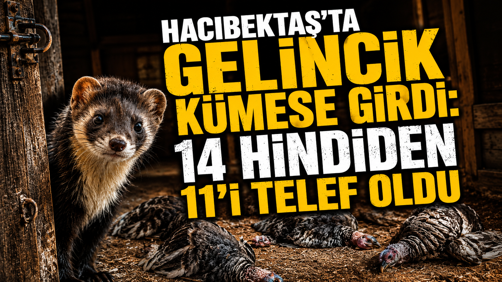 Hacıbektaş'ta Gelincik Kümese Girdi: 14 Hindiden 11'i Telef Oldu