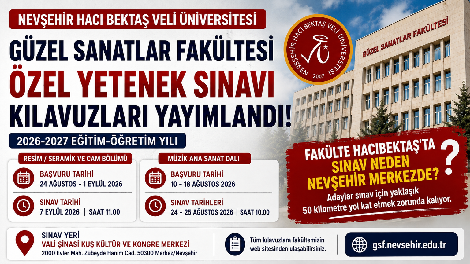 NEVÜ Güzel Sanatlar Fakültesi Özel Yetenek Sınavı Kılavuzlarını Yayımladı