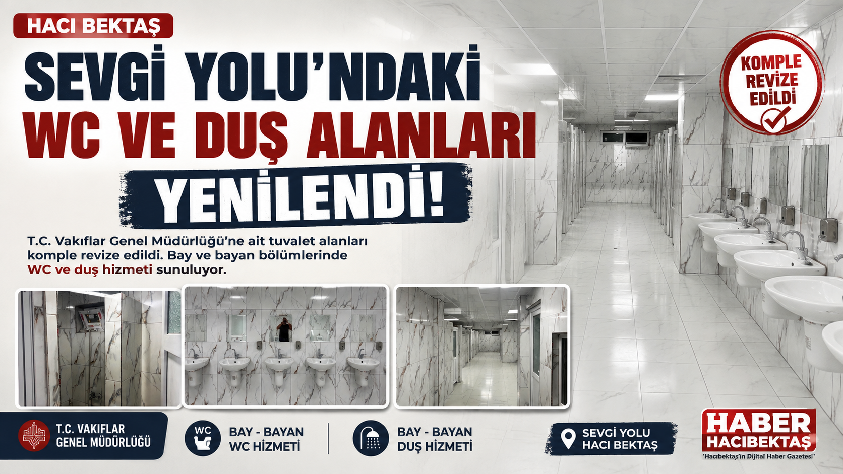 Hacıbektaş Sevgi Yolu’ndaki WC ve Duş Alanları Yenilendi