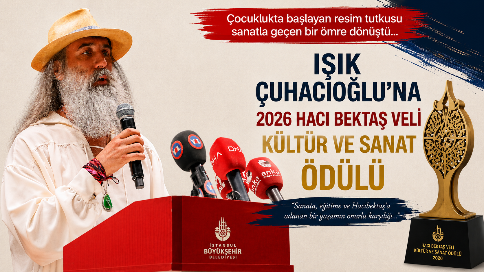 Işık Çuhacıoğlu’nun Sanatla Geçen Ömrü Hacı Bektaş Veli Ödülü ile Taçlandı