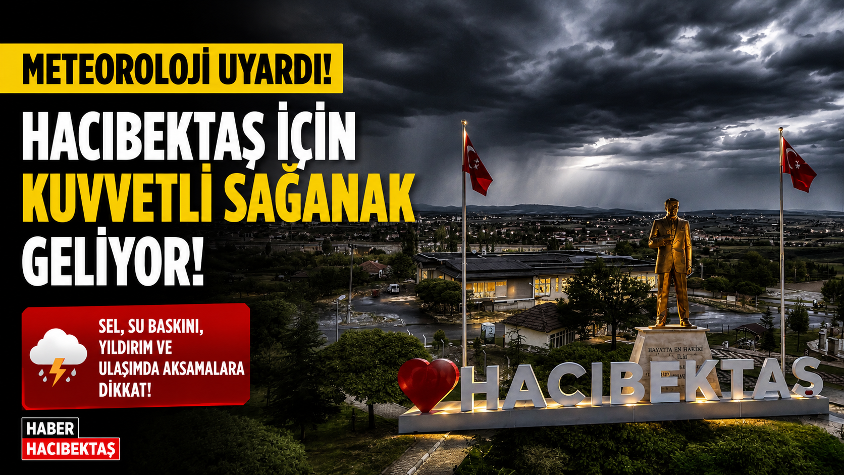 Hacıbektaş İçin Meteoroloji Uyarısı: Kuvvetli Sağanak ve Gök Gürültülü Yağış Bekleniyor