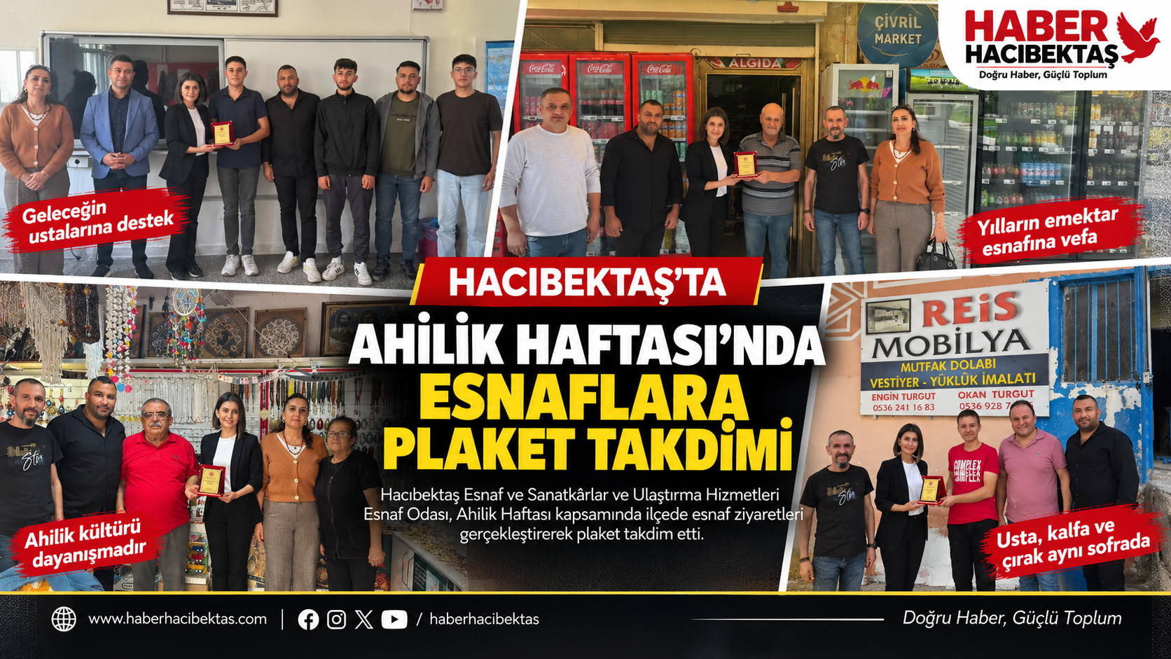 Hacıbektaş’ta Ahilik Haftası’nda Esnaflara Plaket Takdimi
