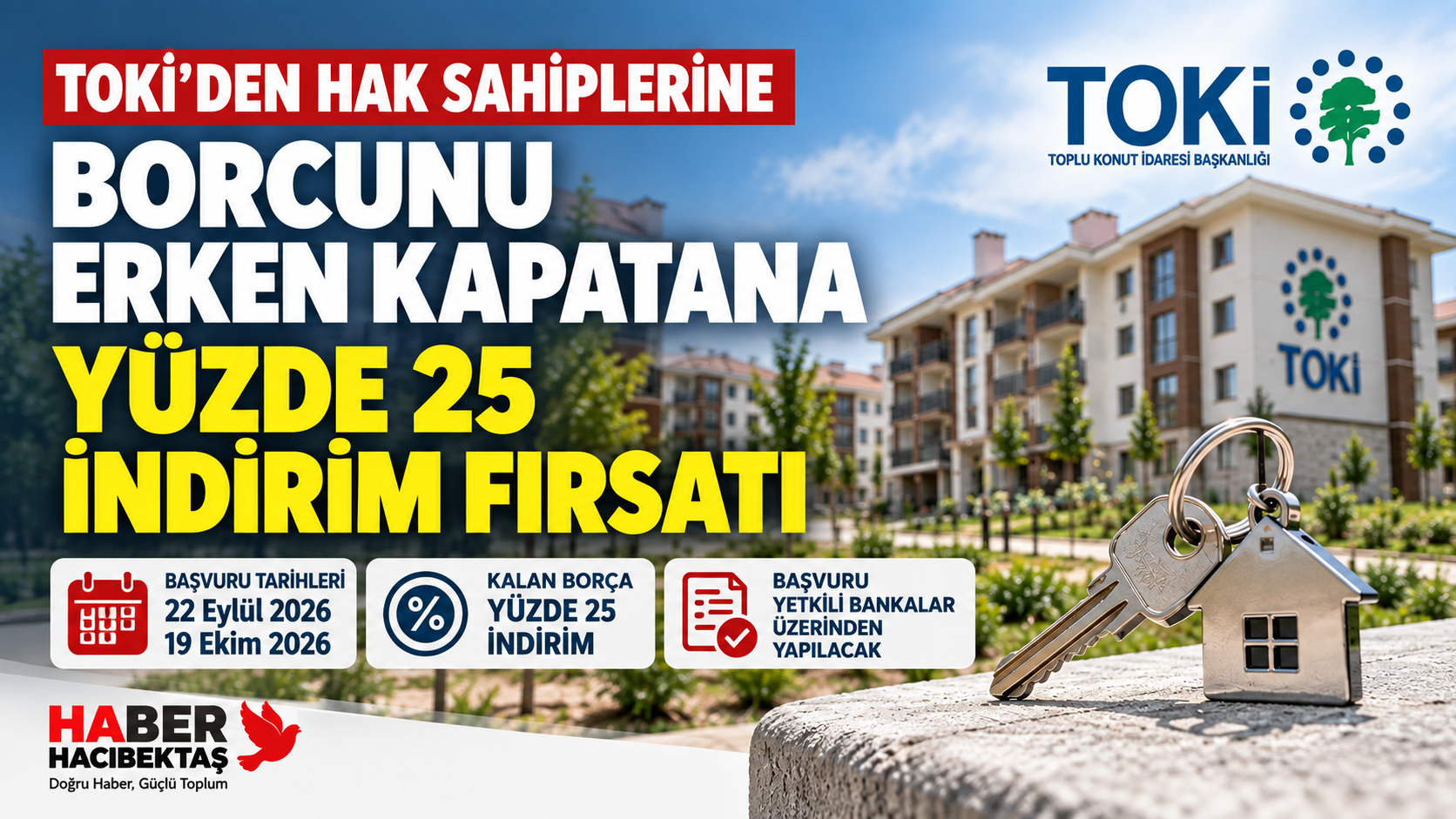 TOKİ borcunu erken kapatacaklara yüzde 25 indirim fırsatı