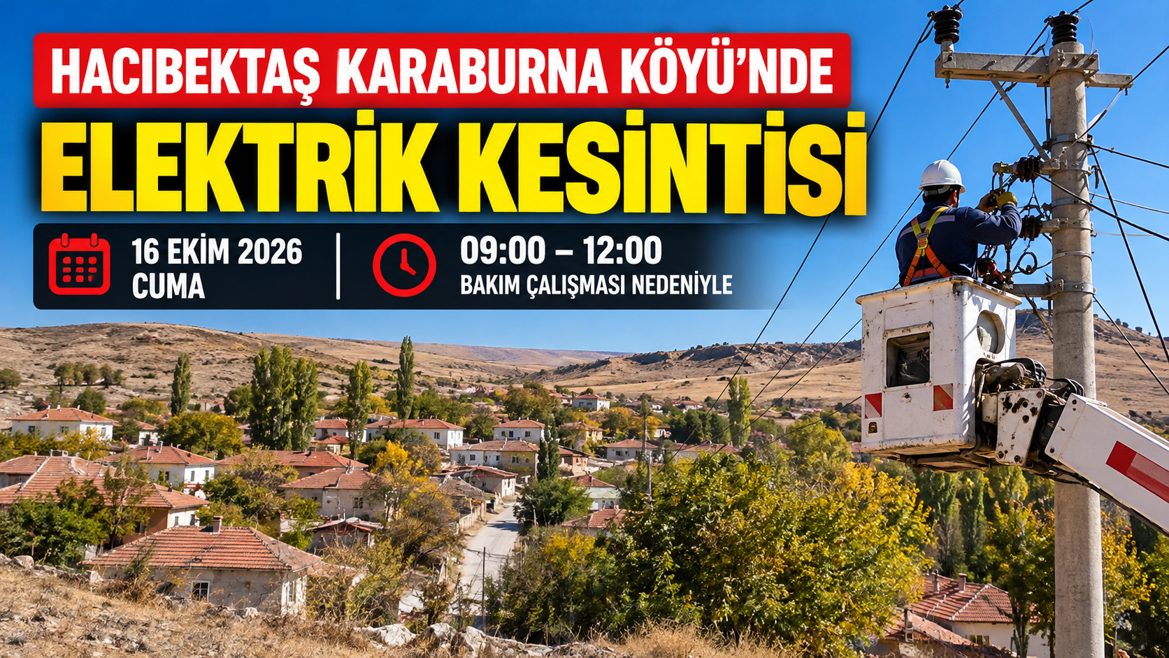 Hacıbektaş Karaburna Köyü’nde Elektrik Kesintisi