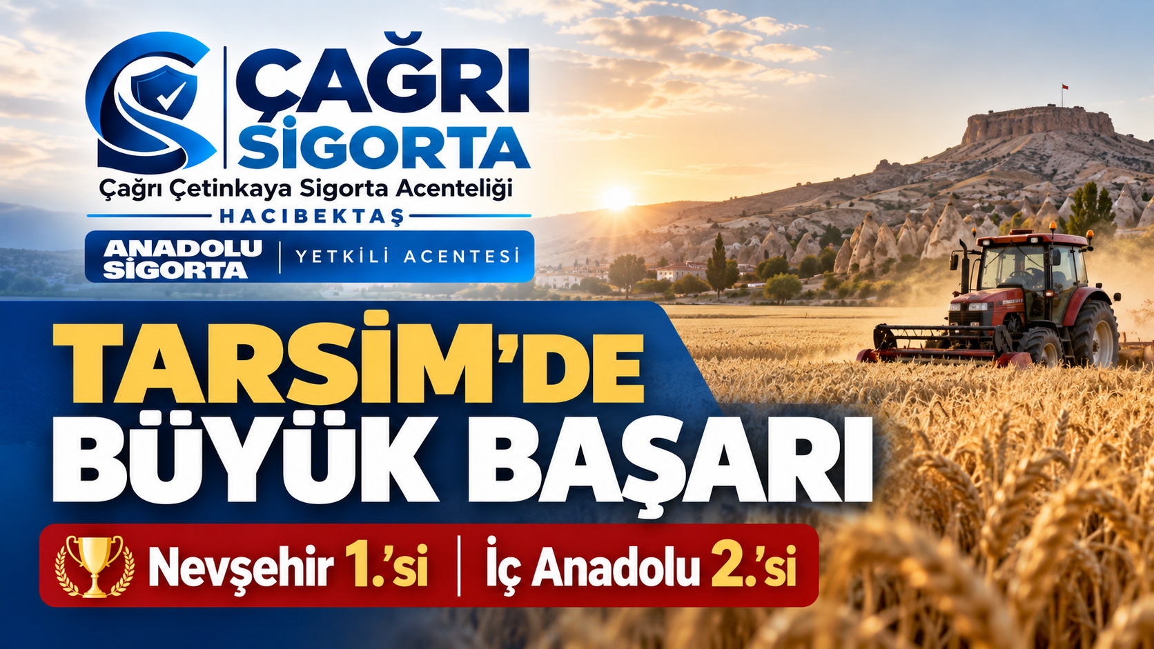 Çağrı Sigorta’dan TARSİM’de Büyük Başarı: Nevşehir 1.’si, İç Anadolu 2.’si